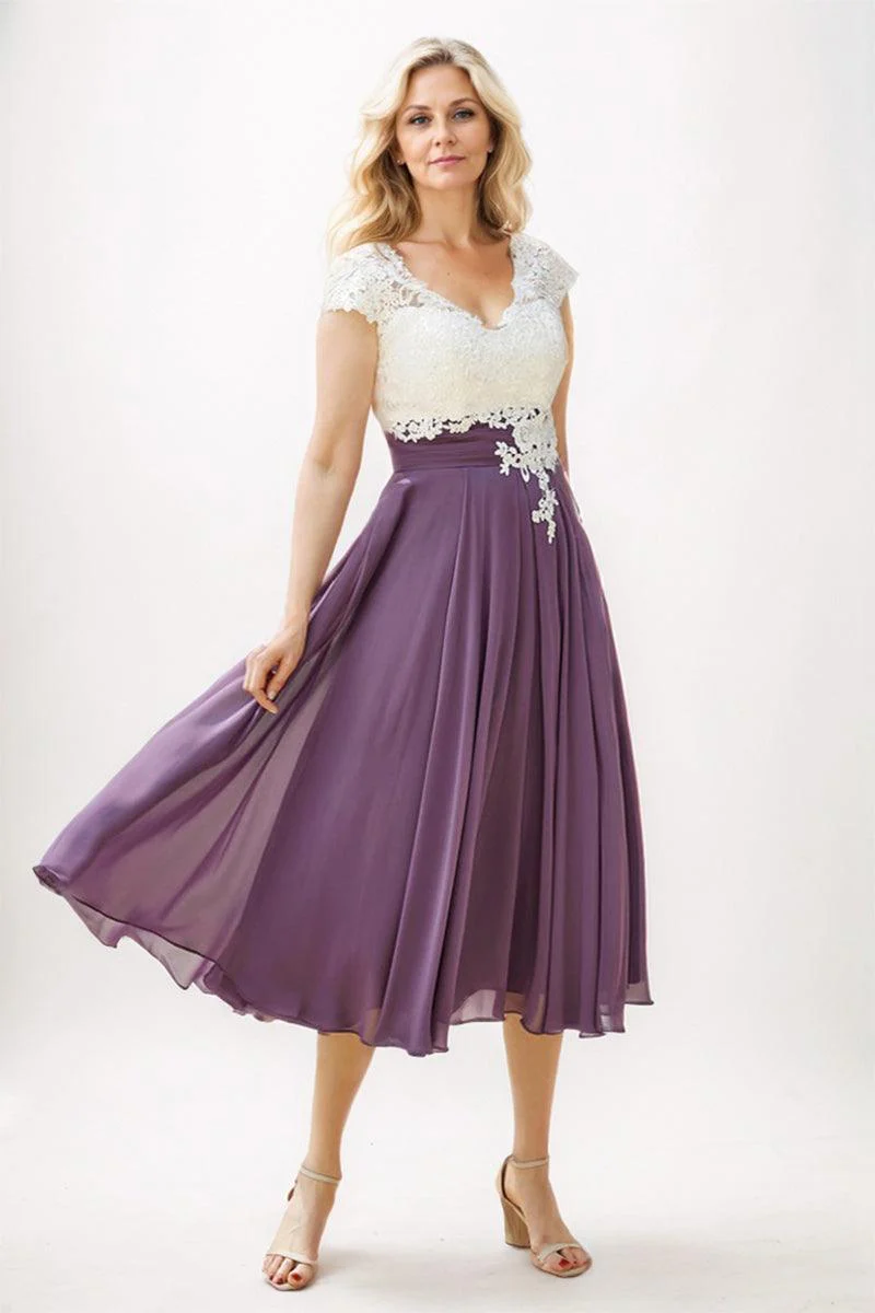 A-Line Midi Chiffon Mother Dress CM0258
