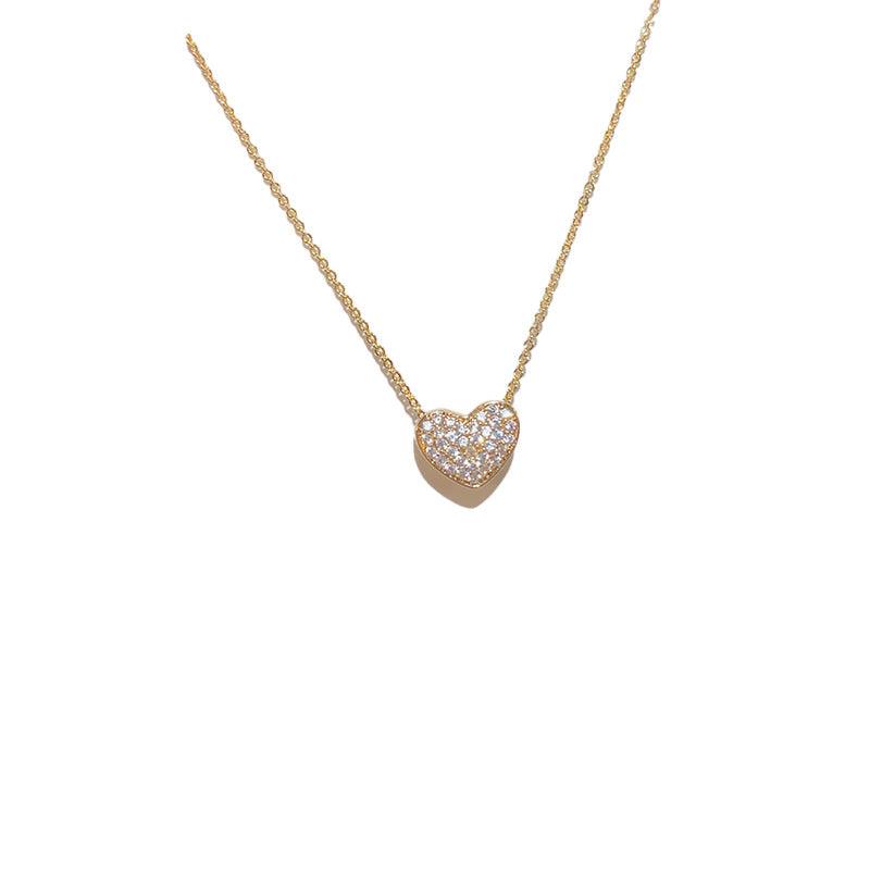 Double sided micro shell set love lock necklace 716747388121