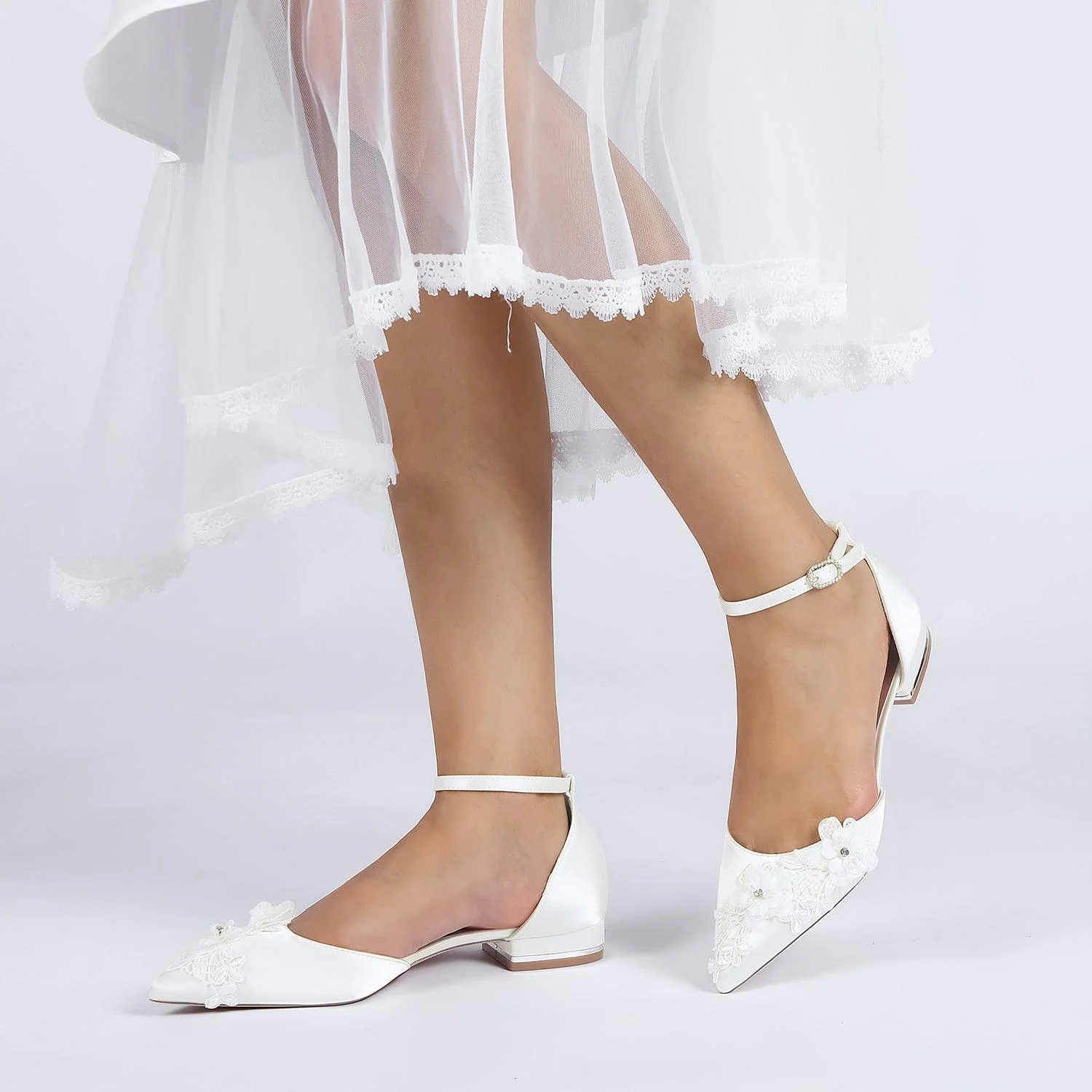 Flat Heel 2.5cm Silk-Like Shoes CK0485