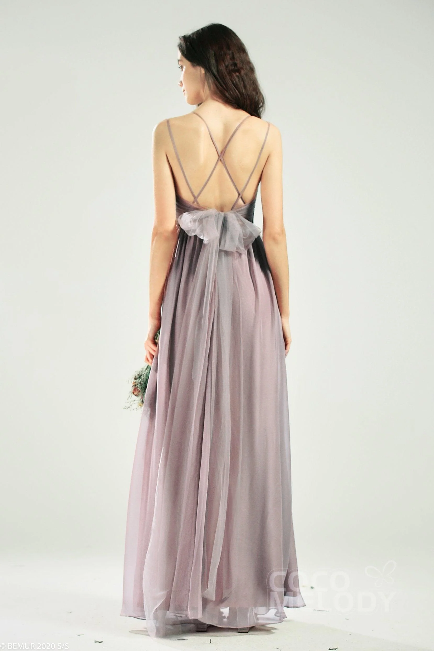A-Line Floor Length Organza Bridesmaid Dress CB0641