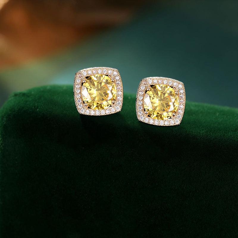 Small sugar cube zircon earrings 821703476887