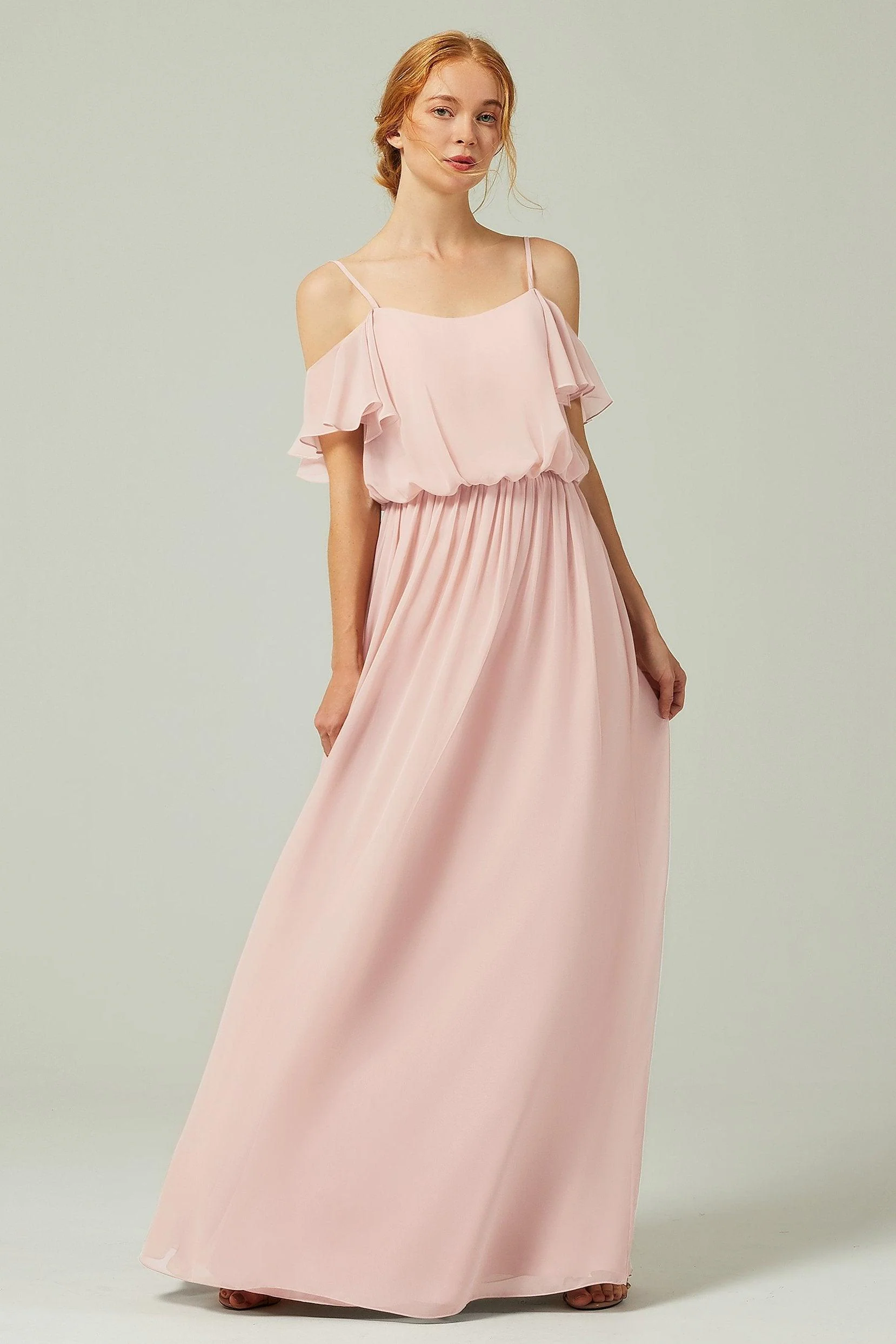 A-Line Floor Length Chiffon Bridesmaid Dress CB0300