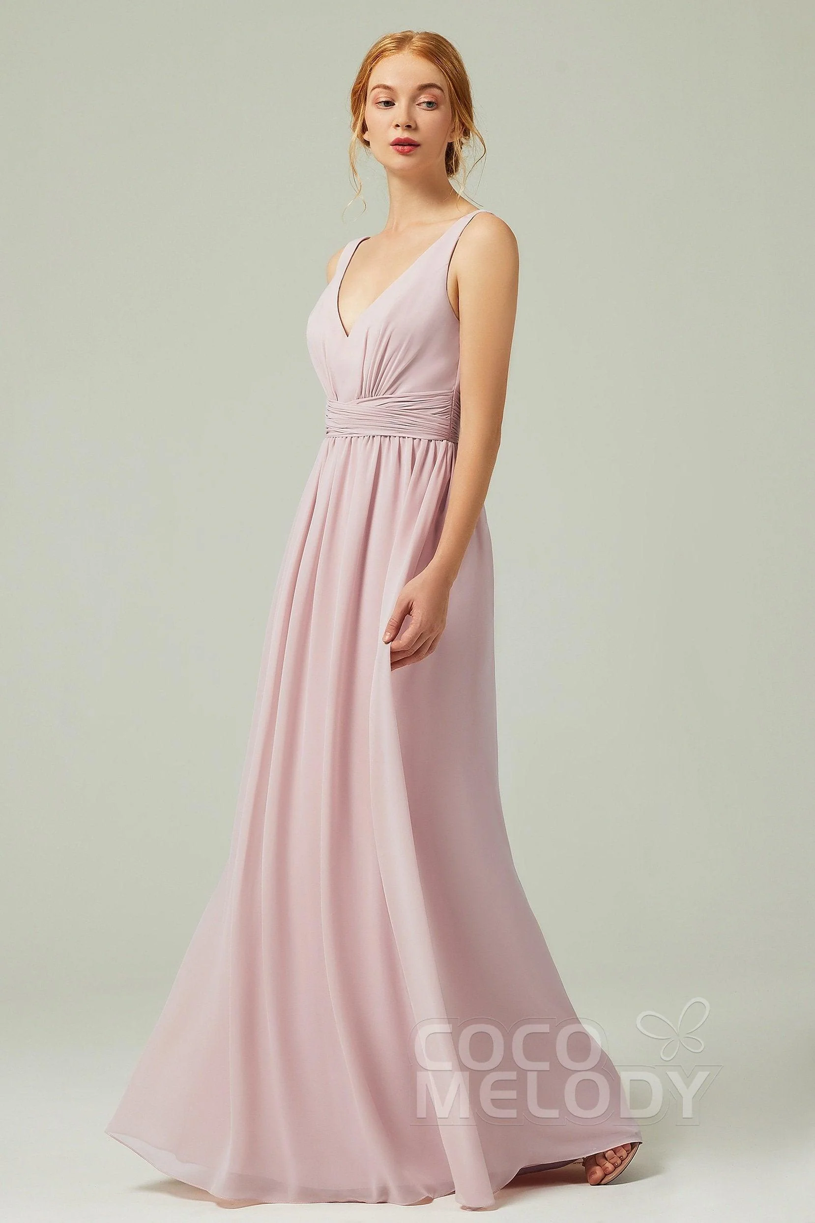 A-Line Floor Length Chiffon Bridesmaid Dress CB0318