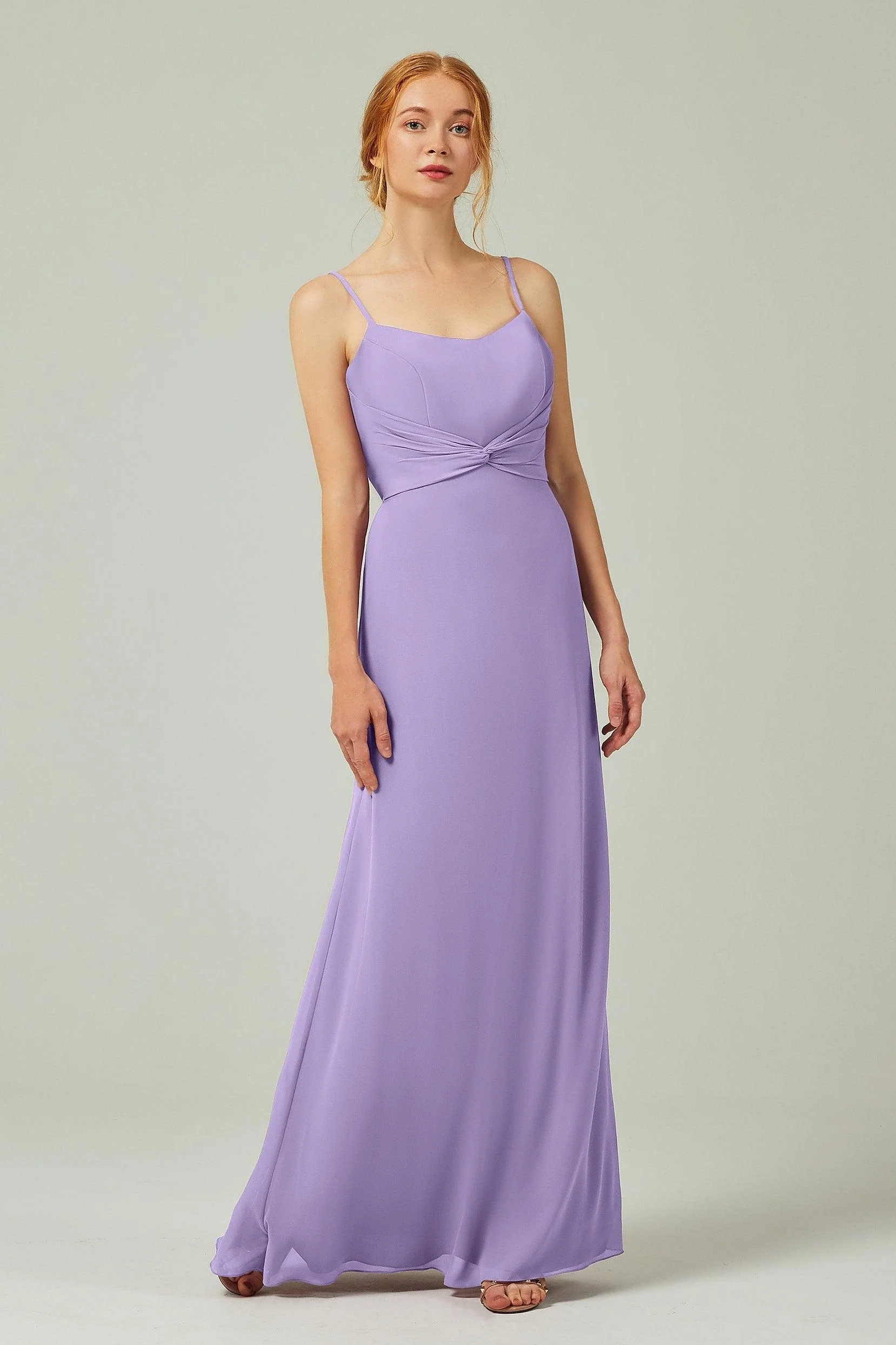 Sheath-Column Floor Length Chiffon Bridesmaid Dress CB0294