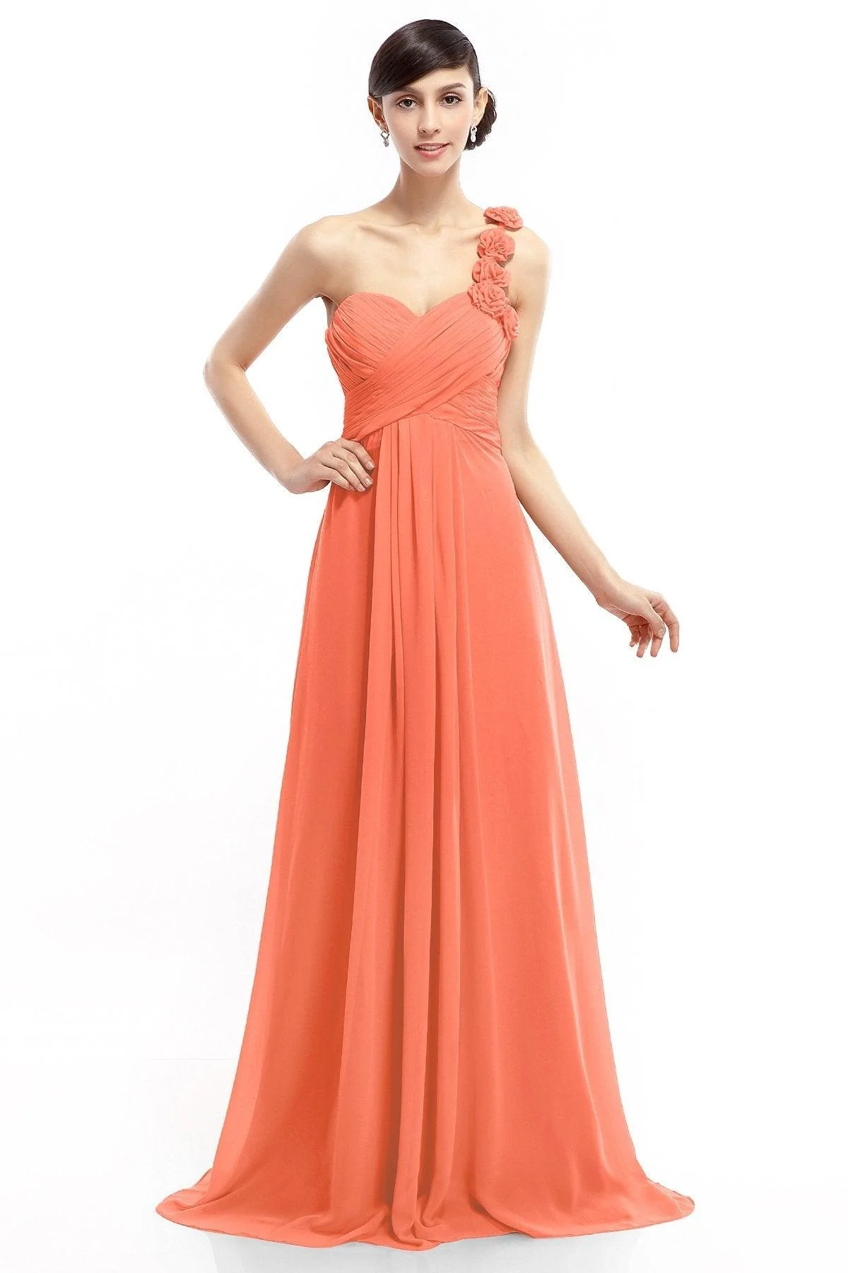 Sheath-Column Floor Length Chiffon Dresses COLT14017