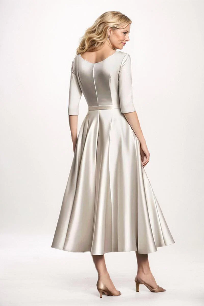 A-Line Midi Satin Mother Dress CM0261