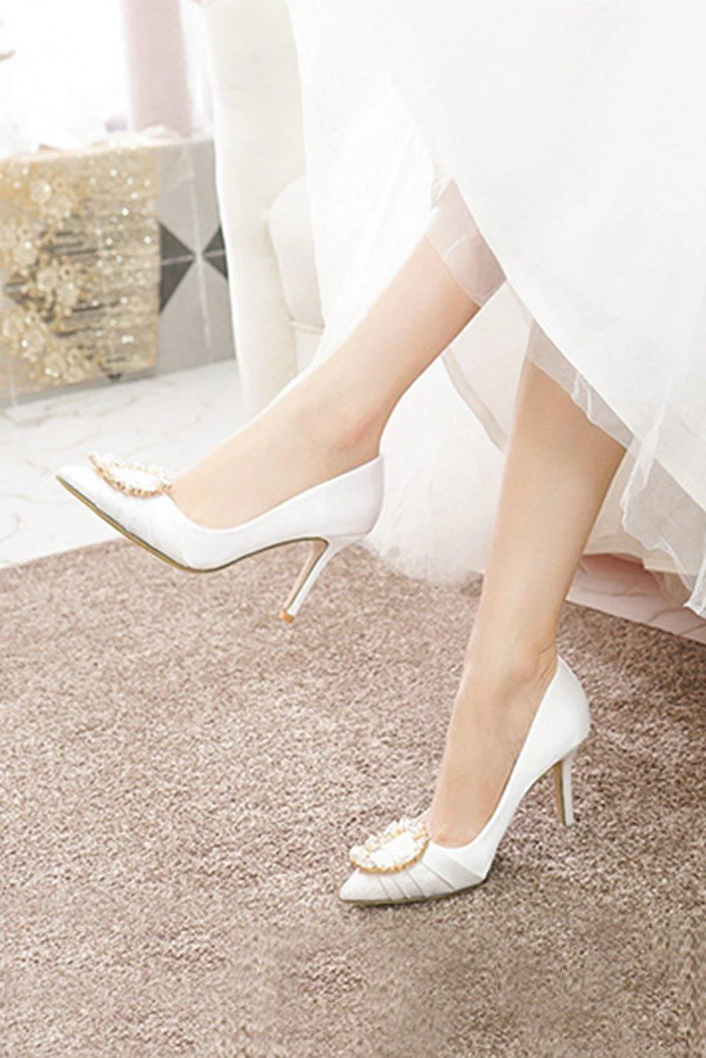 Stiletto Heel 9cm Satin Heels Bridal Shoes CK0125