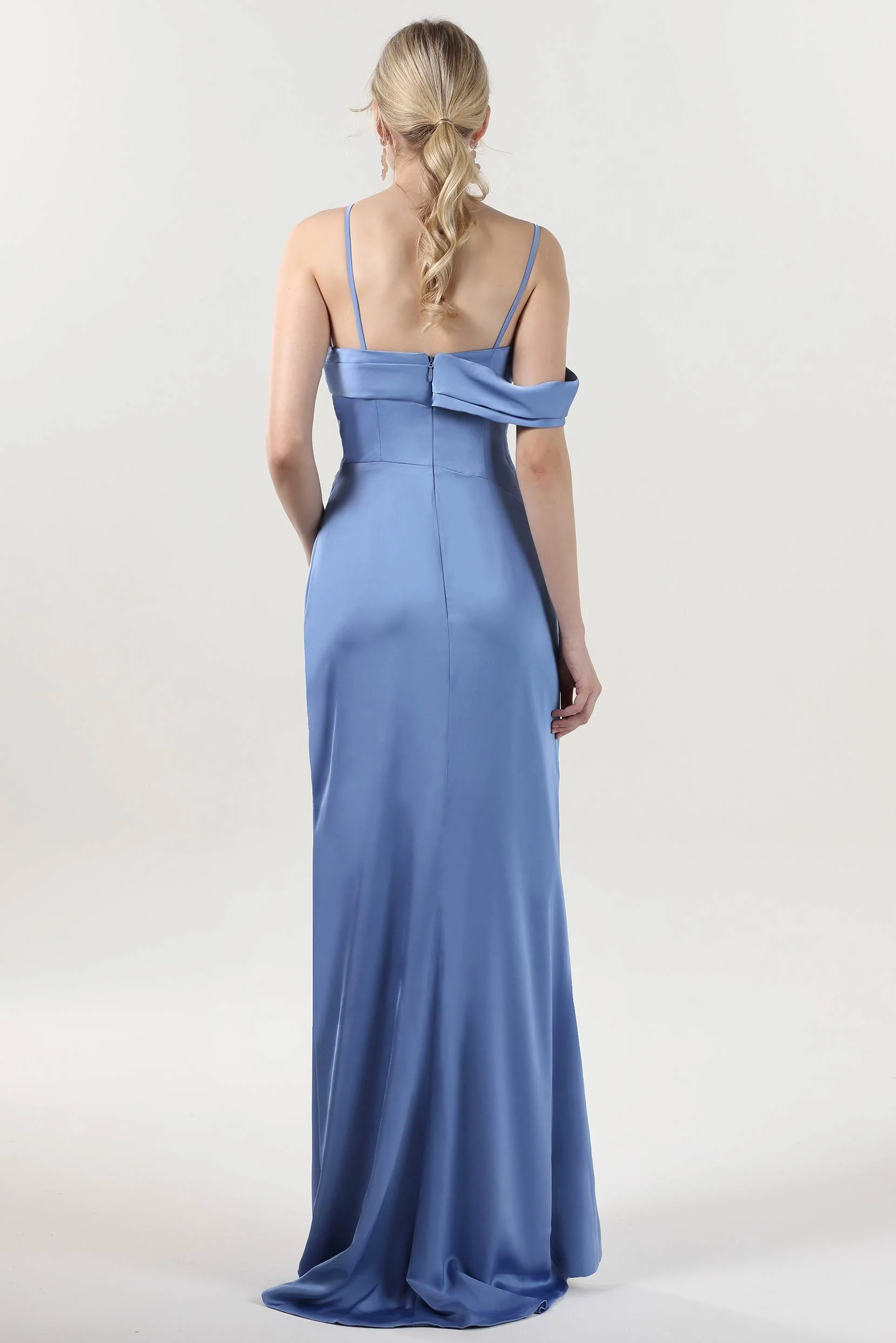 Sheath-Column Maxi Luxe Satin Formal Dress CS0602