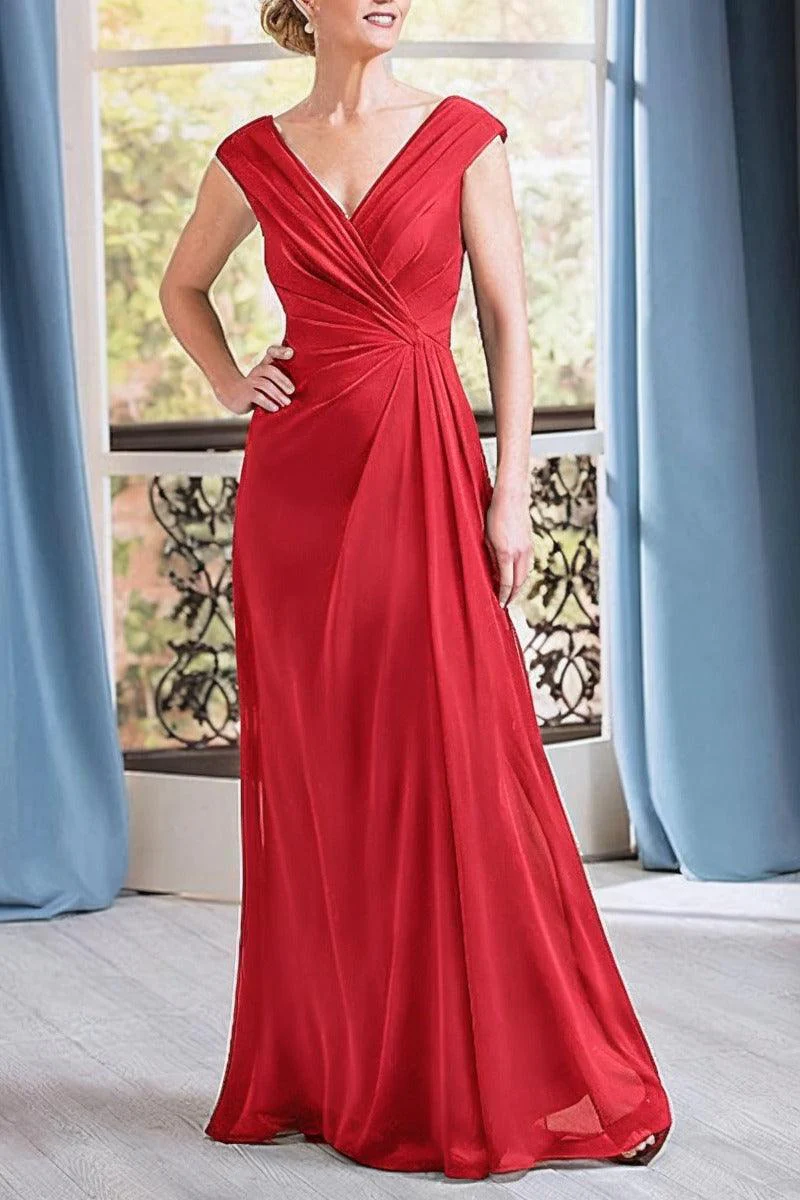 A-Line Floor Length Chiffon Mother Dress CM0076