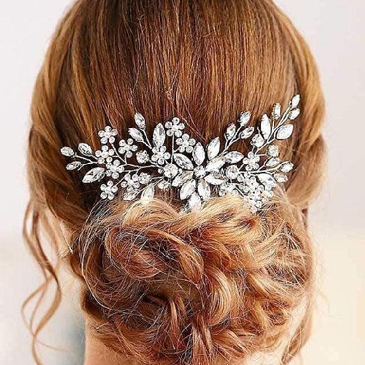 Pearl drill comb hand hair accessories inlaid crystal hair comb 749310304340