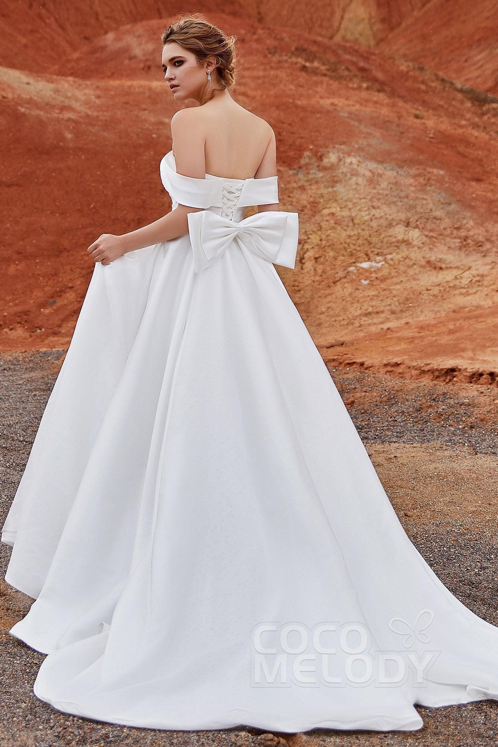 A-Line Court Train Silk satin Wedding Dress LD5801
