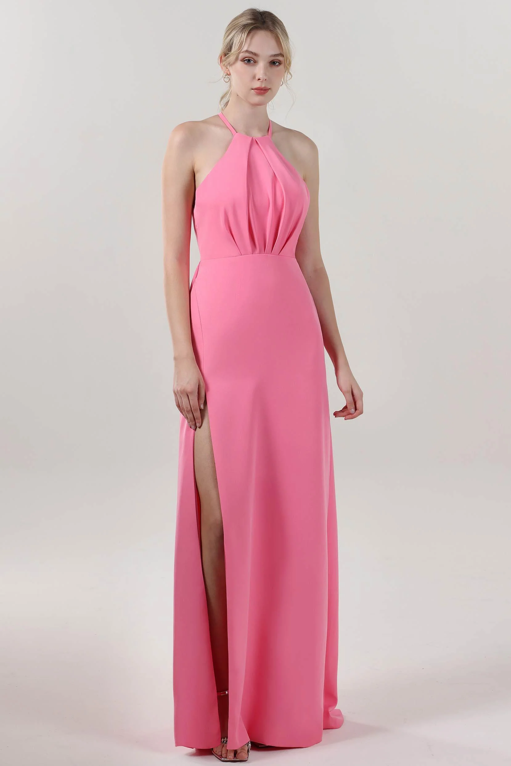 Sheath-Column Maxi Stretch Crepe Formal Dress CS0597