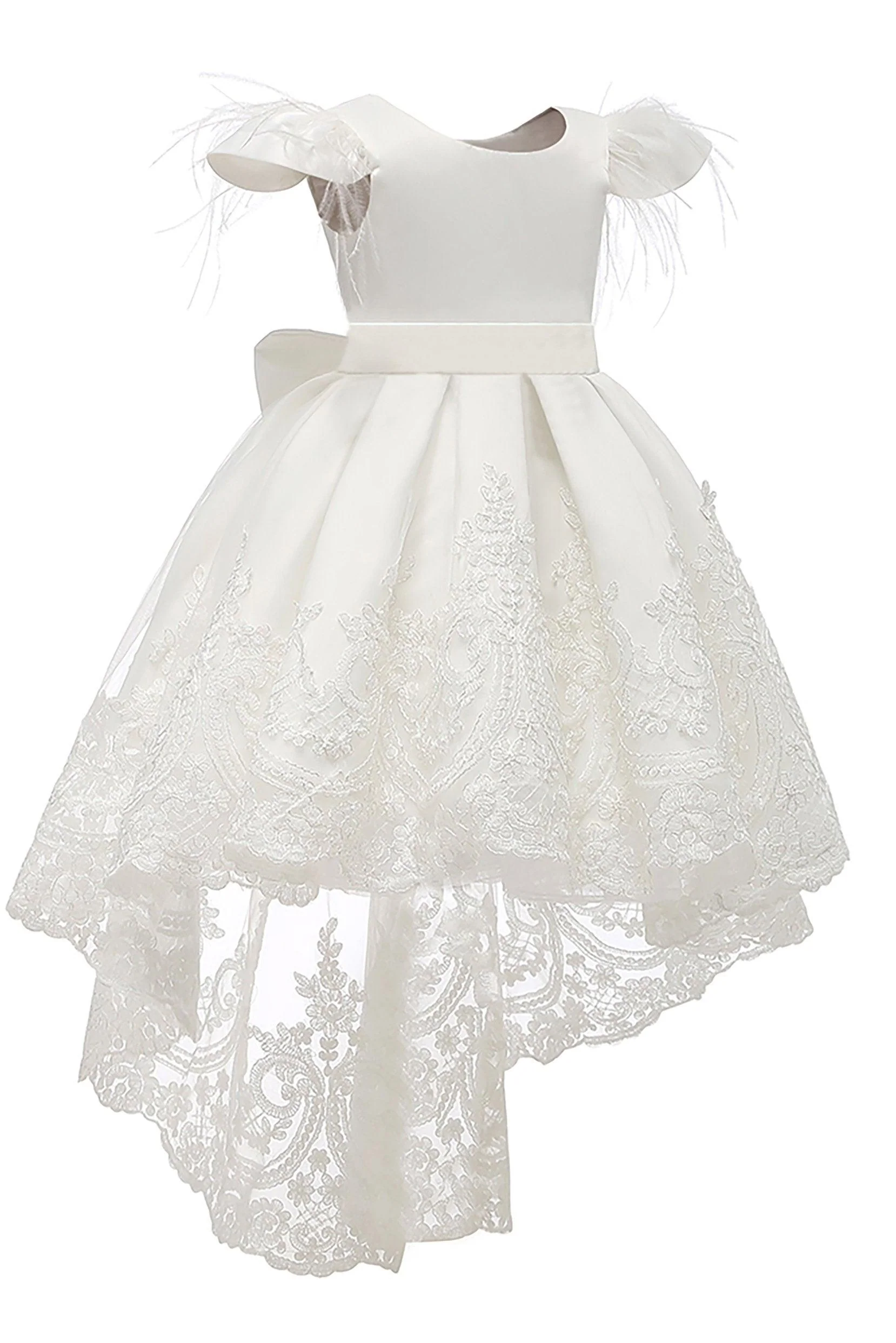 A-Line High-Low Tulle Lace Flower Girl Dress CF0313