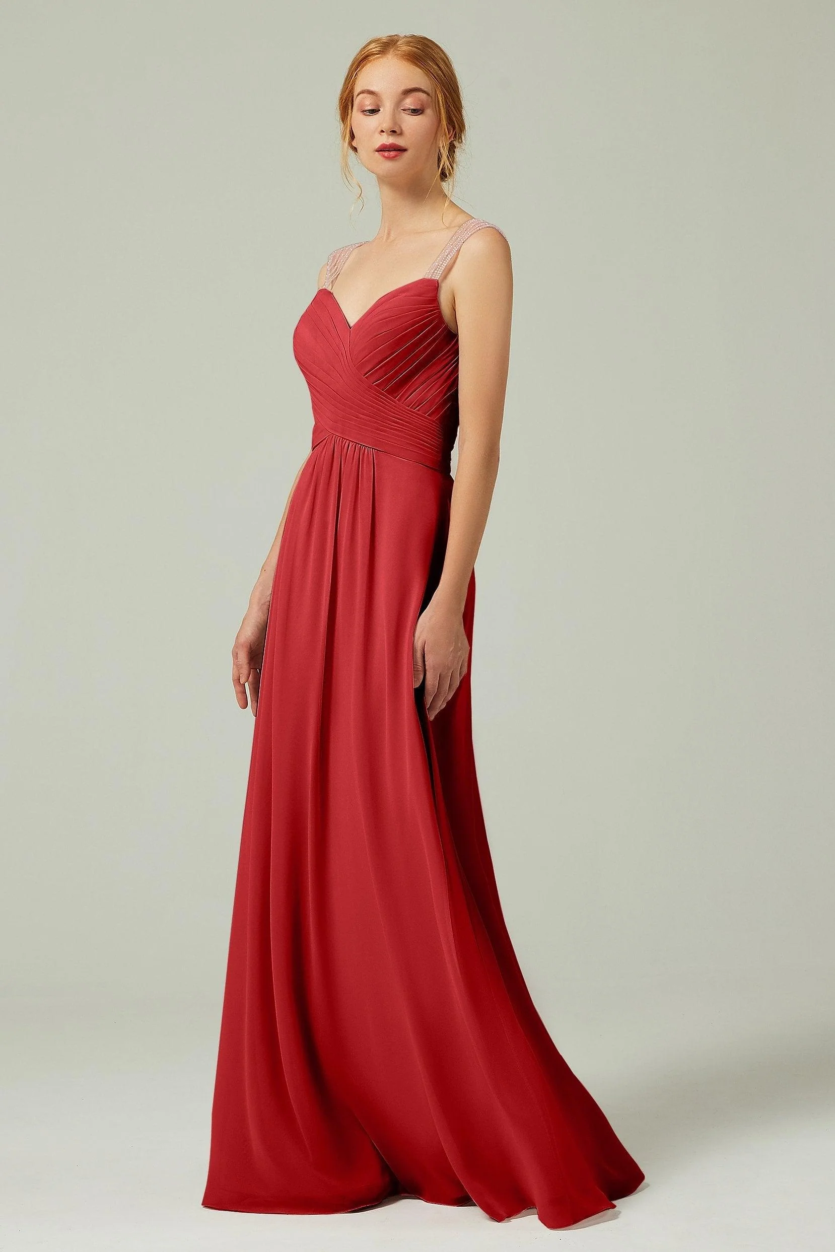 A-Line Floor Length Chiffon Bridesmaid Dress CB0316