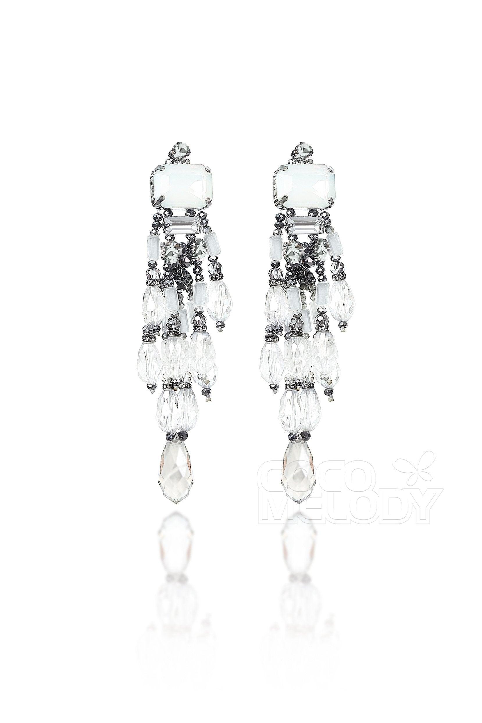 Fashion Zircon Wedding Earrings with Jewel Beading HG18018