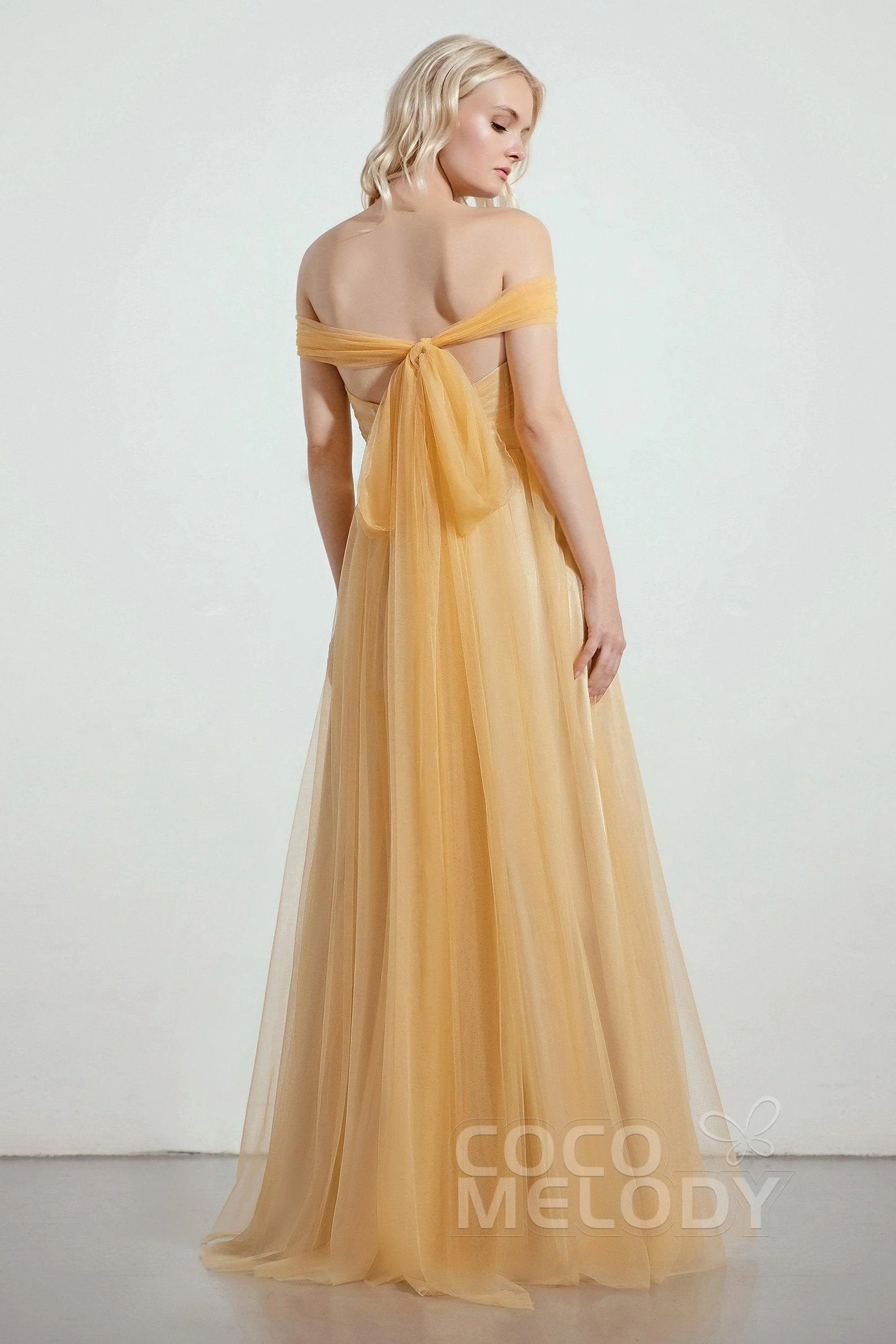 A-Line Tulle/Elastic Silk like Satin Bridesmaid Dress CB0261
