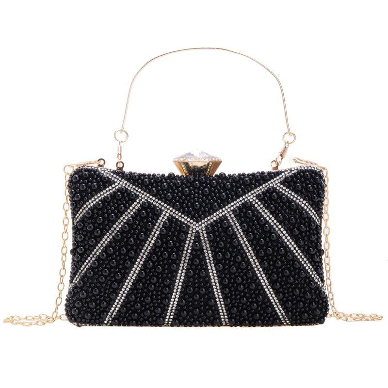 Pearl and diamond banquet clutch dress evening bag 823414689997