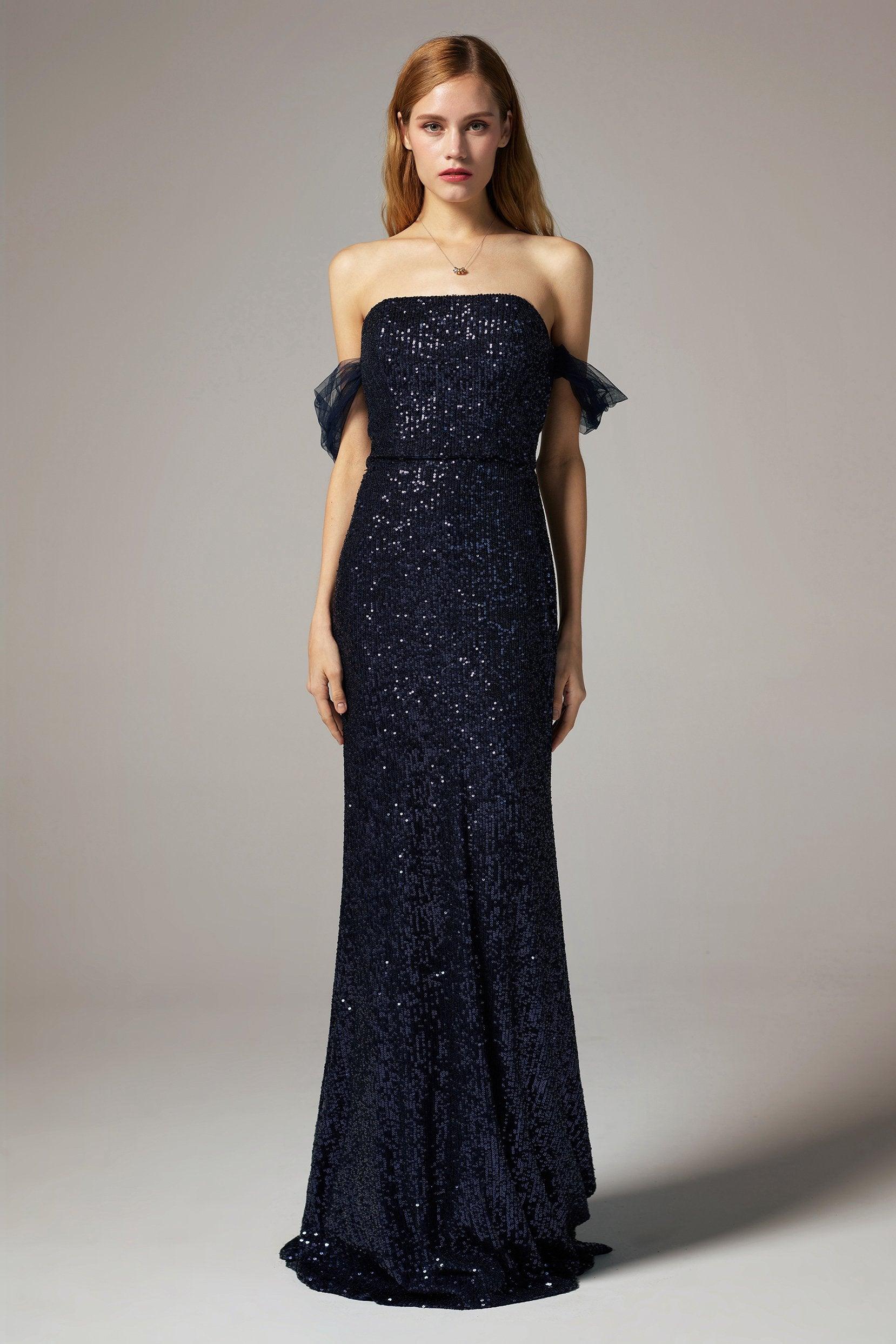 Trumpet-Mermaid Floor Length Sequined Dress CS0299