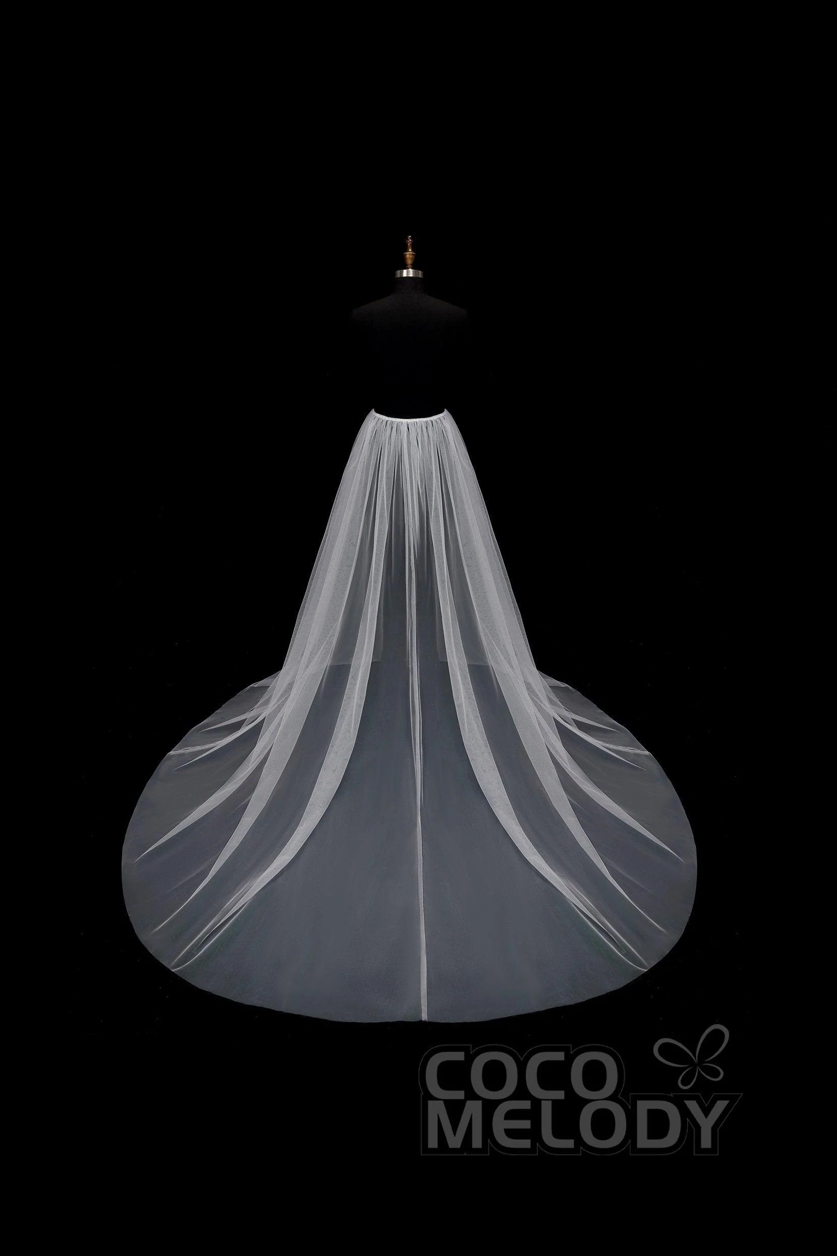 Perfect Chapel Train Tulle Wedding Skirt TR18003