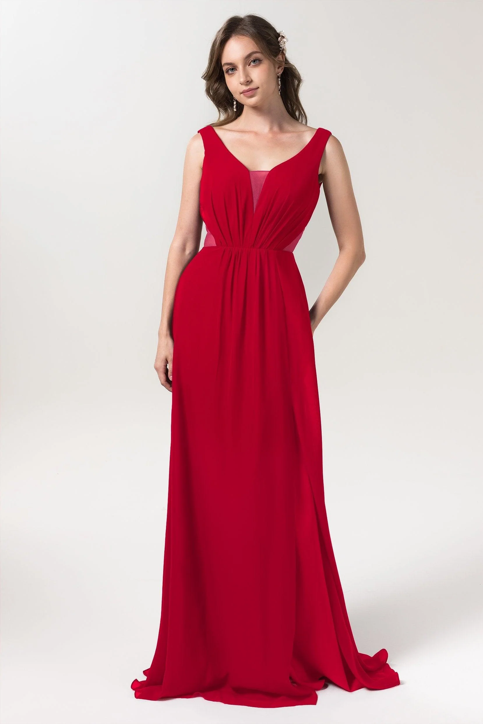 A-Line Floor Length Chiffon Bridesmaid Dress CB0559
