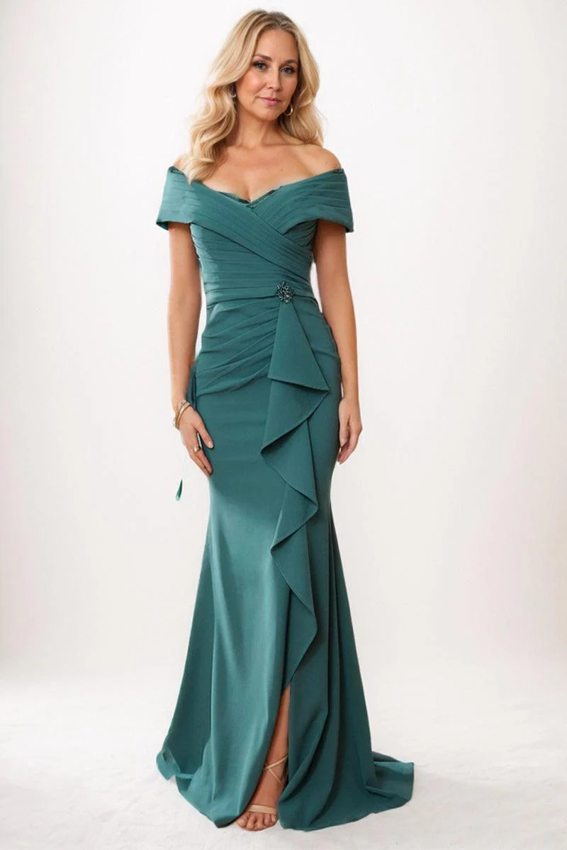 Trumpet-Mermaid Maxi Satin Mother Dress CM0245