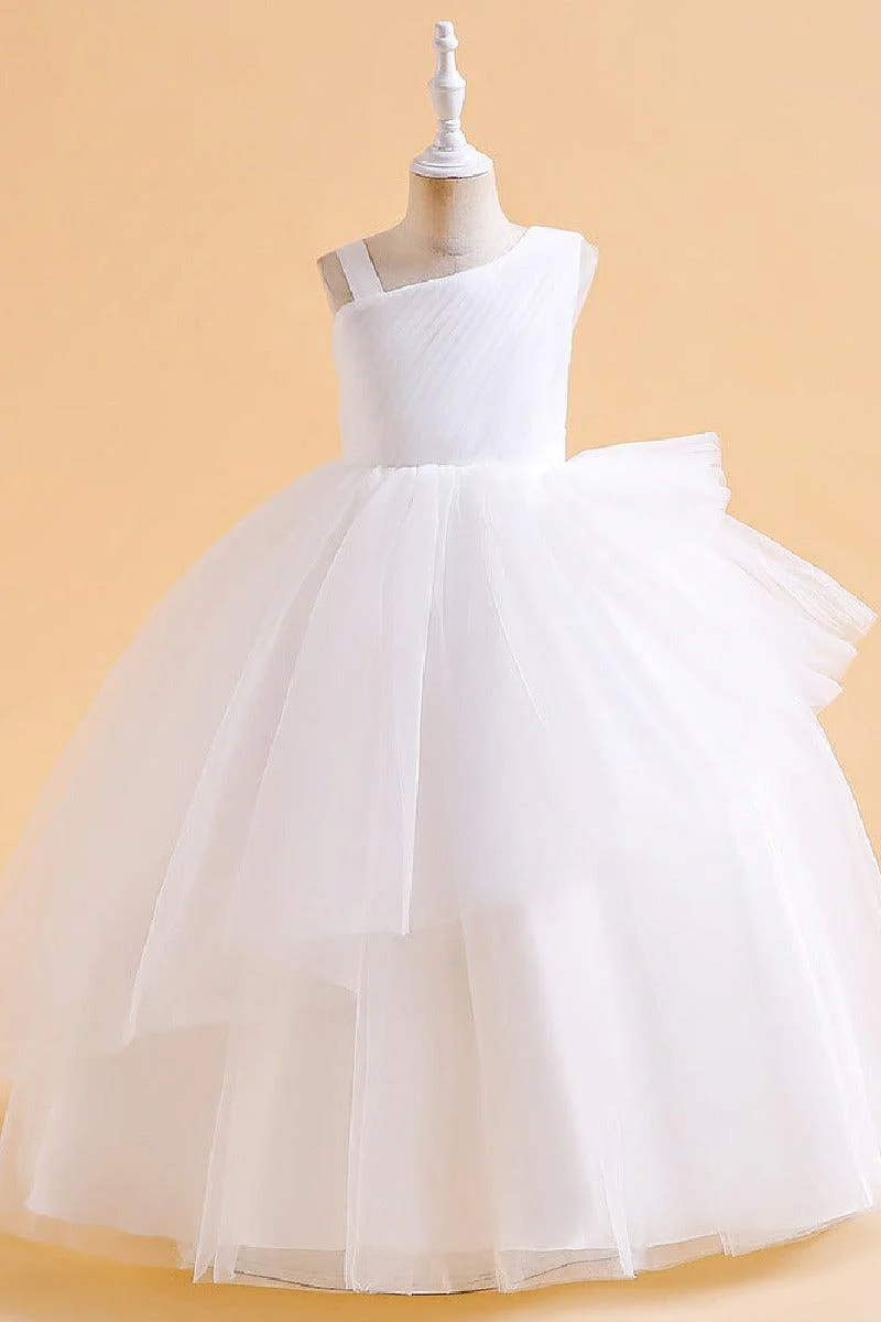 A-Line Maxi Tulle Flower Girl Dress 682982626293