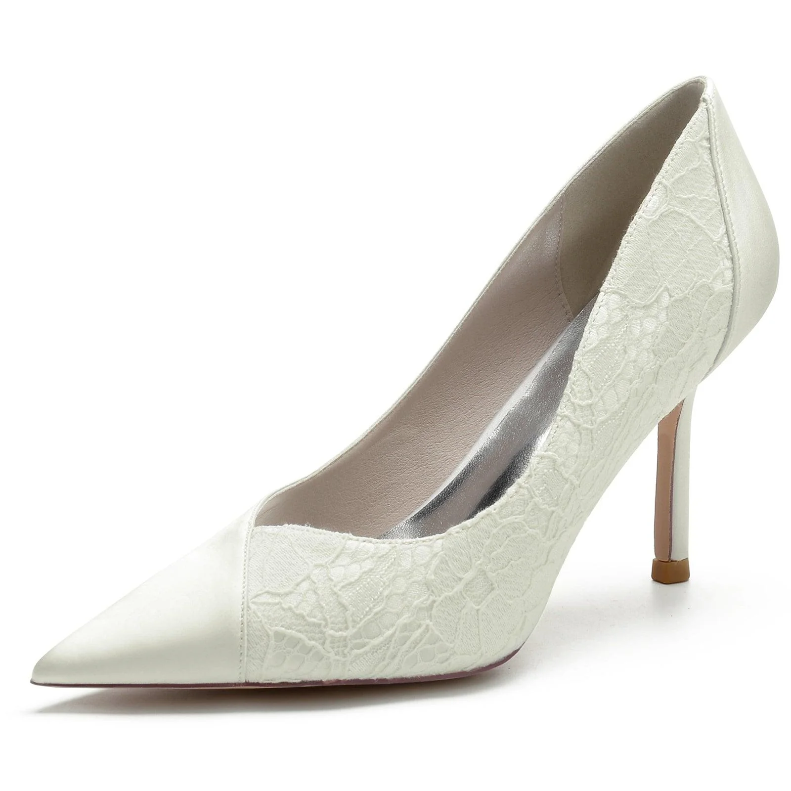 Stiletto Heel 8.5cm Silk-Like Lace Shoes CK0144