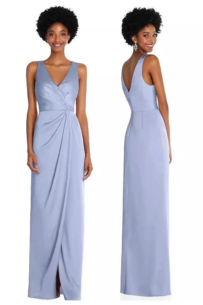 A-Line Maxi Chiffon Bridesmaid Dress 837742062907