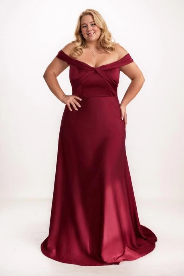 A-Line Maxi Luxe Satin Bridesmaid Dress CB0752