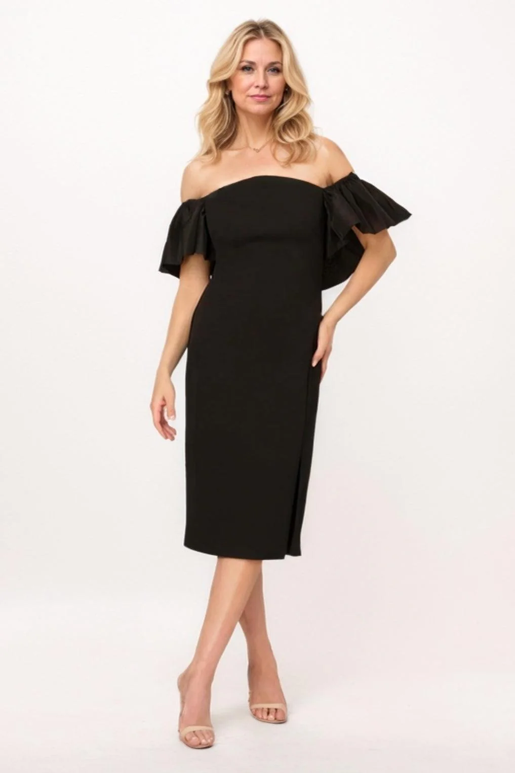Sheath Midi Elastic Cloth Mother Of The Bride Dress CM0267