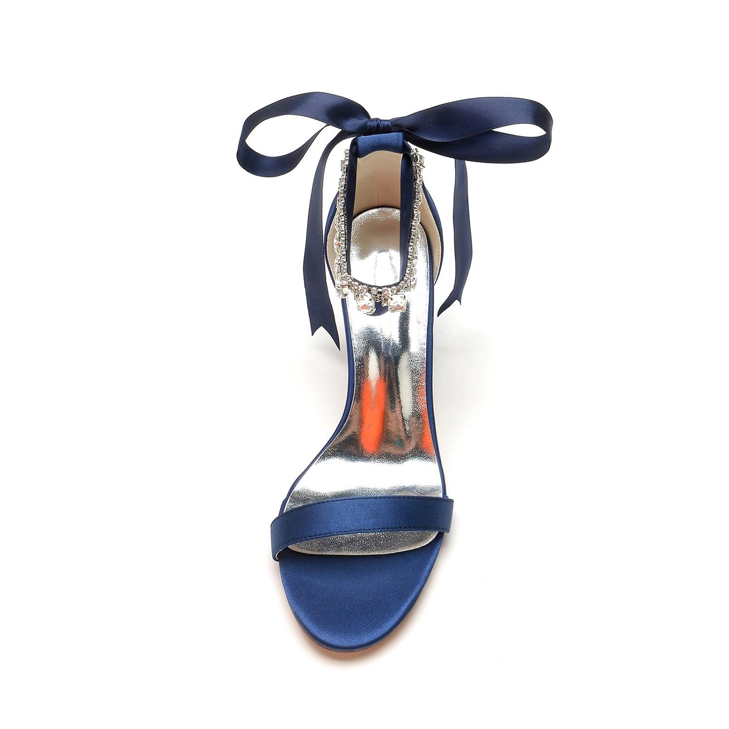 Chunky Heel 8.5cm Silk-Like Shoes CK0356