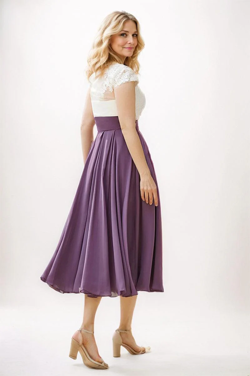 A-Line Midi Chiffon Mother Dress CM0258
