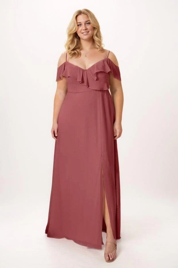 A-Line Maxi Chiffon Bridesmaid Dress CB0744
