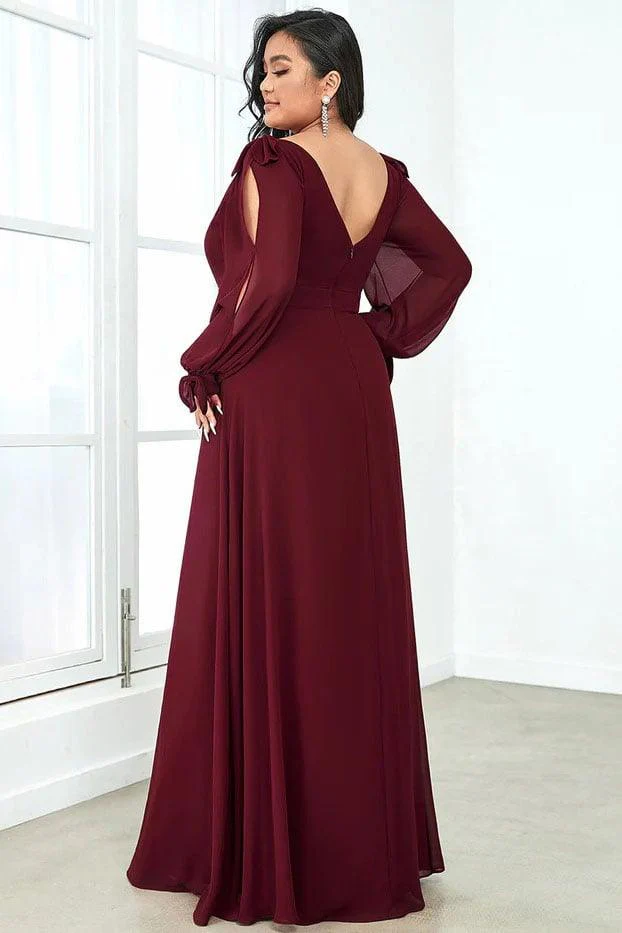 A-Line Floor Length Chiffon Bridesmaid Dress CB0701