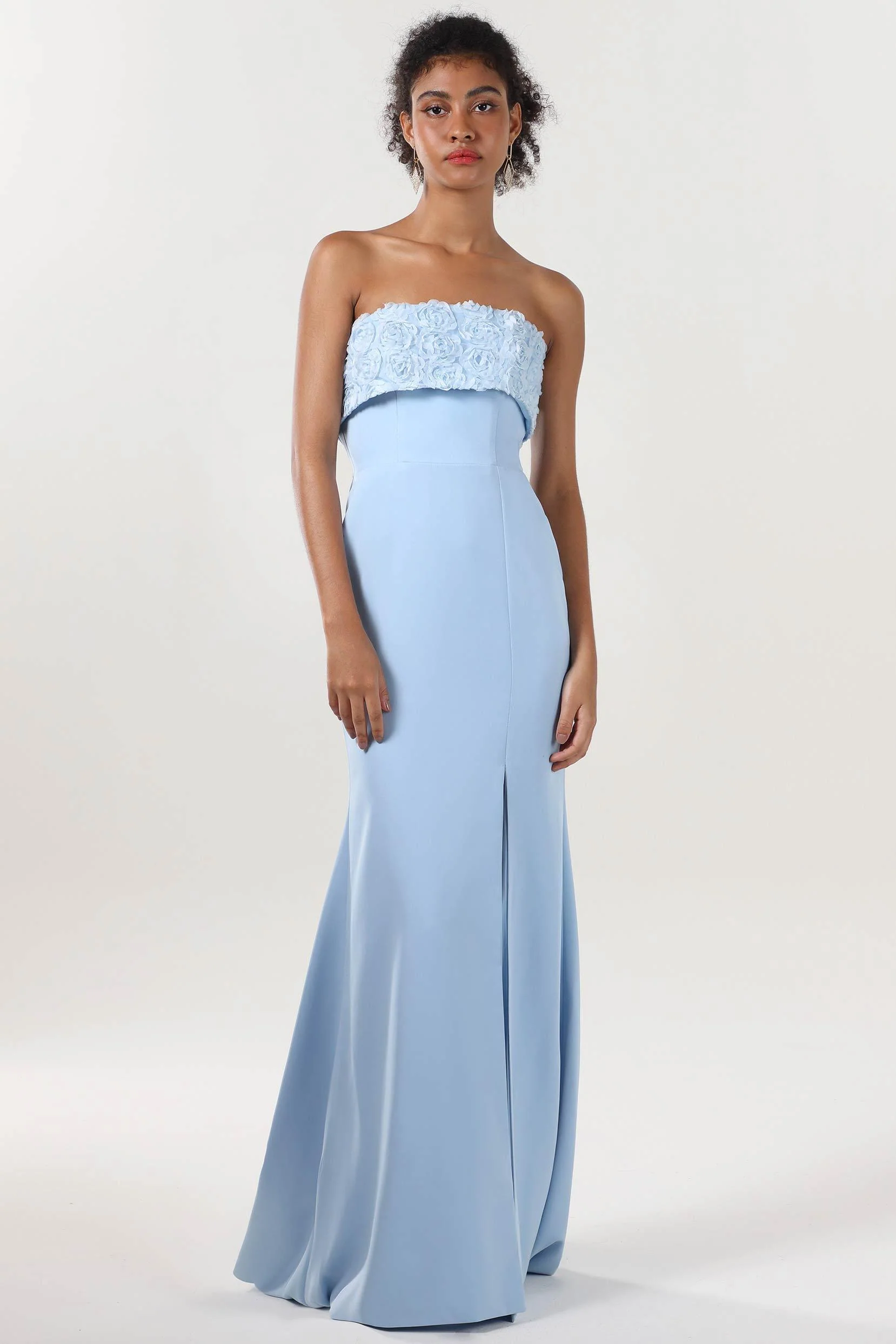 Trumpet-Mermaid Sweep-Brush Train Stretch Crepe Formal Dress CS0591