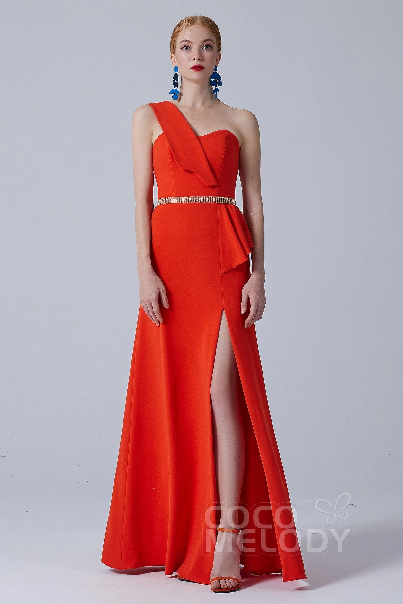 Sheath-Column Floor Length Twisted Silk Fabric Dress CS0215