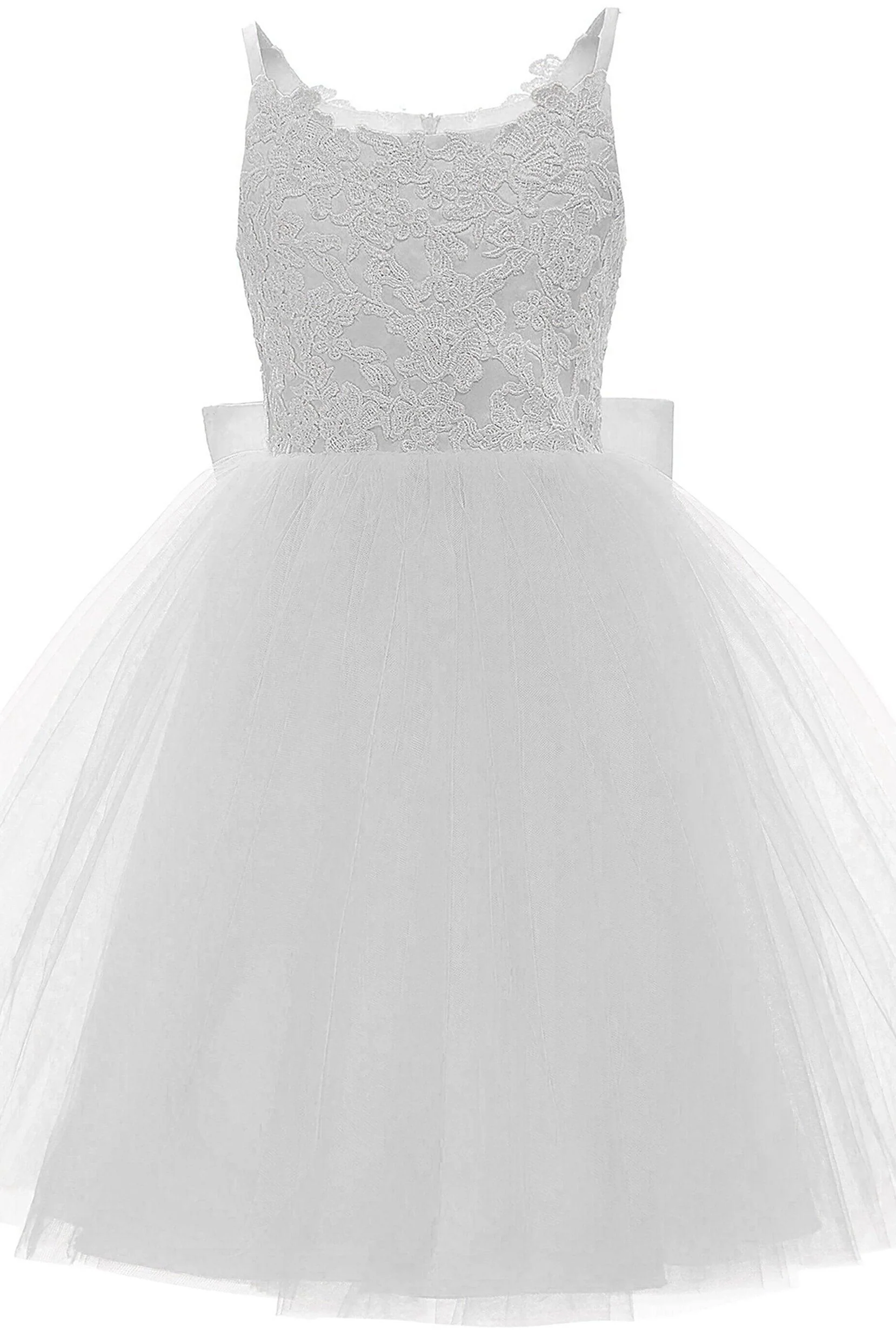 A-Line Knee Length Tulle Lace Flower Girl Dress CF0292