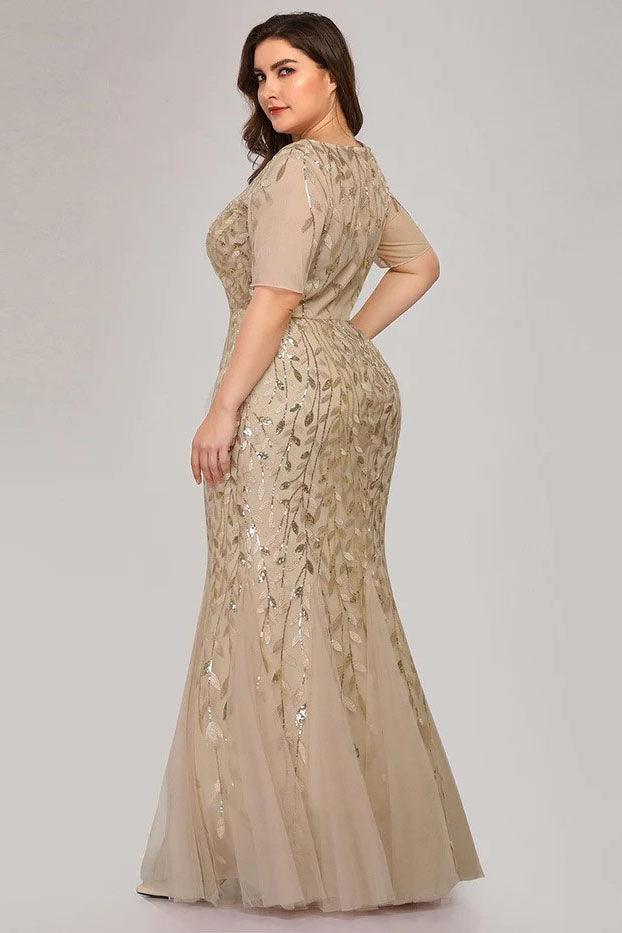 Trumpet-Mermaid Floor Length Print Dress CS0395
