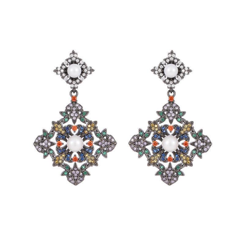 S925 Silver Needle vintage peach Blossom earrings 717713321476
