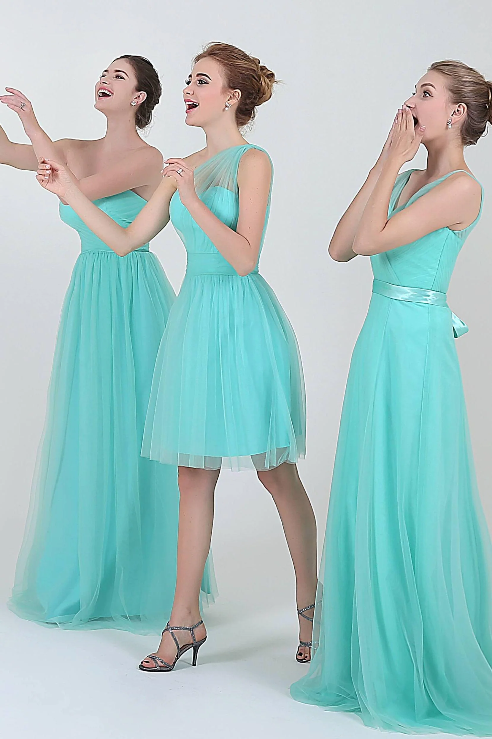 A-Line Short-Mini Tulle Bridesmaid Dress LOZM1503F