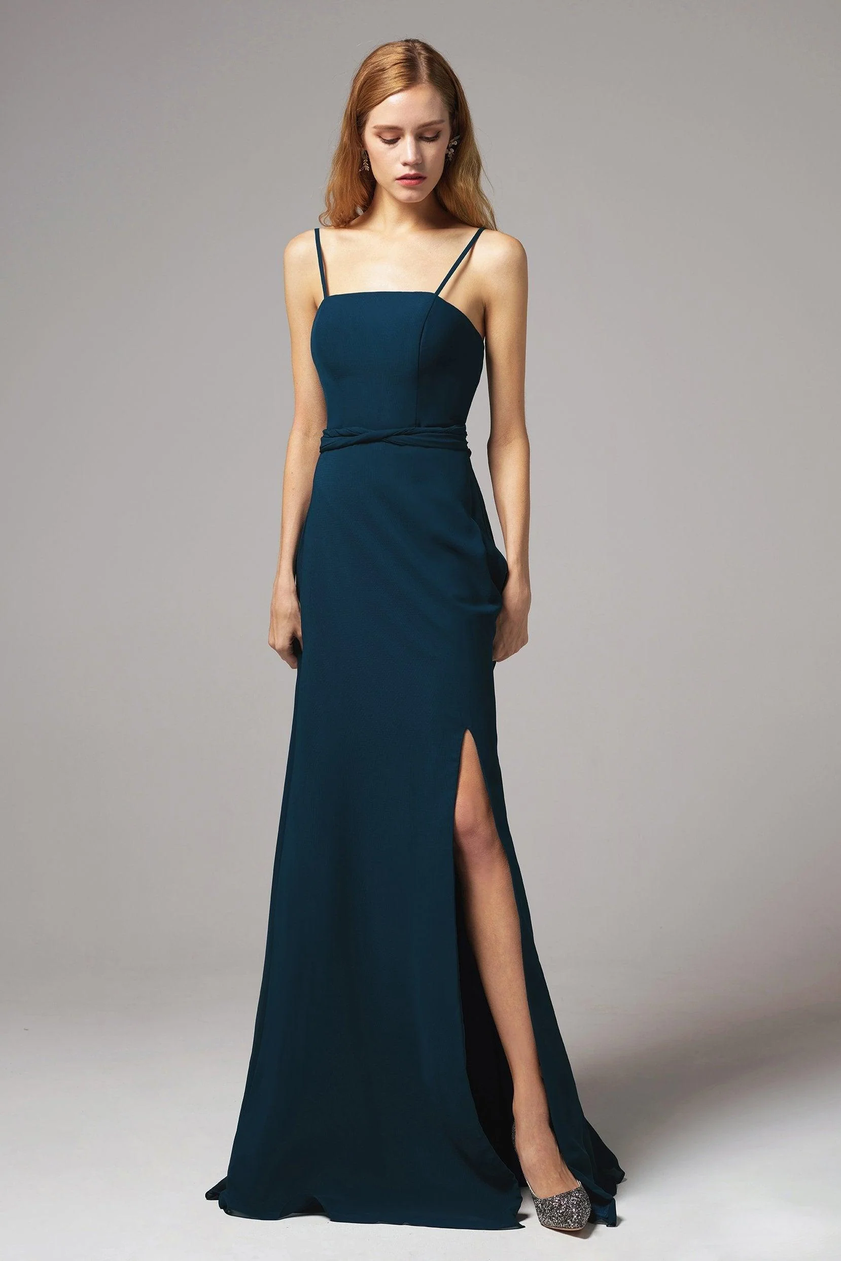 A-Line Floor Length Chiffon Bridesmaid Dress CB0414
