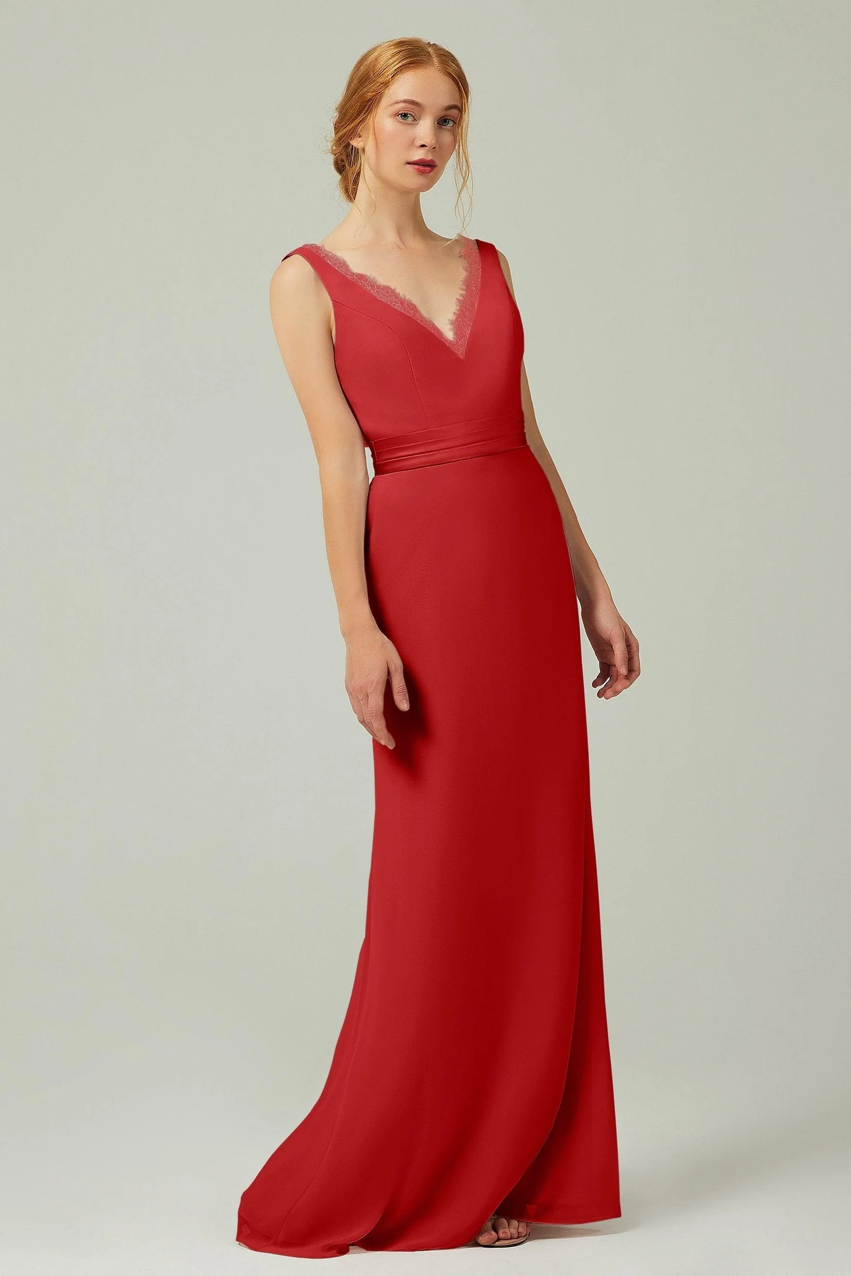 Sheath-Column Floor Length Chiffon Bridesmaid Dress CB0320