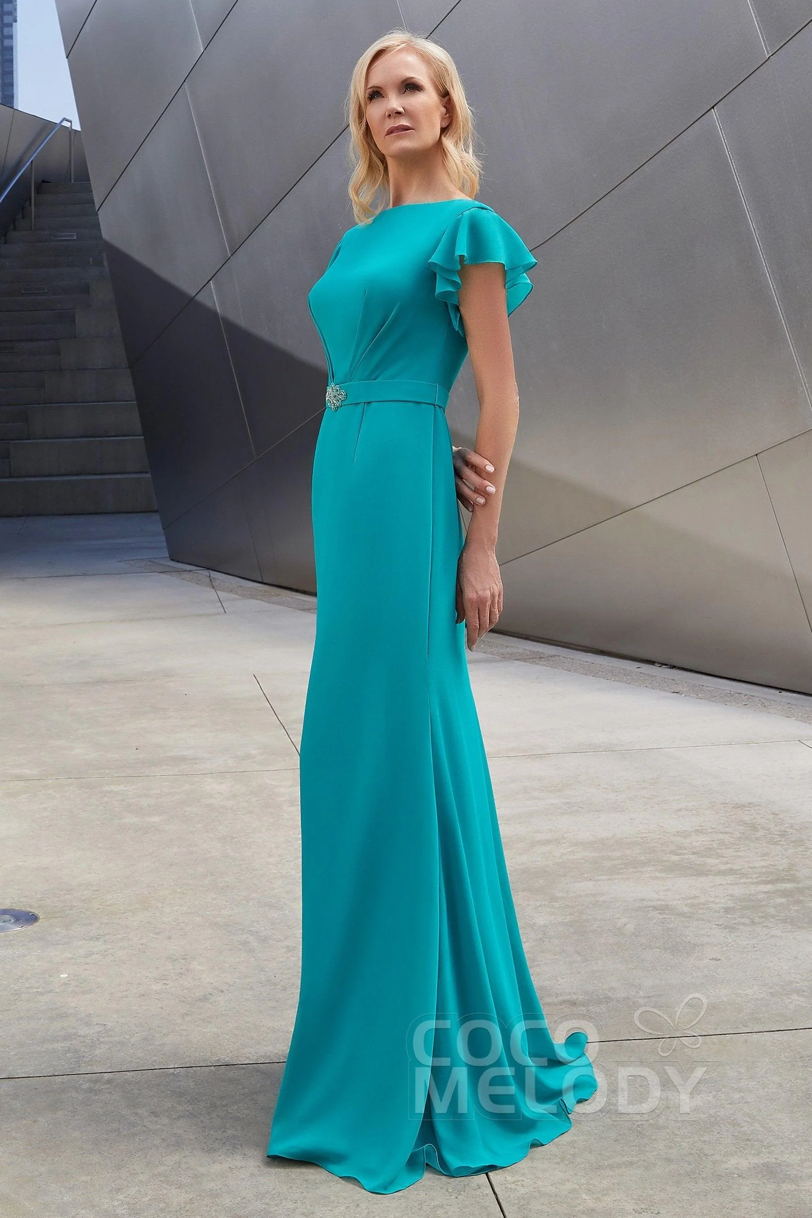 Trumpet-Mermaid Floor Length Chiffon Dress PR3609CR