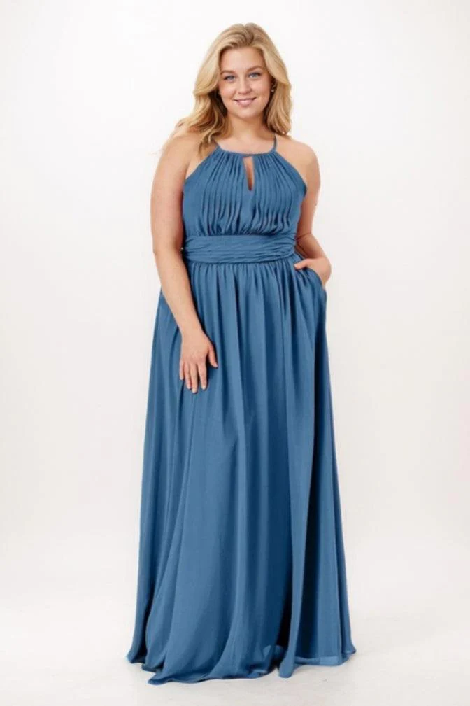 A-Line Maxi Chiffon Bridesmaid Dress CB0737
