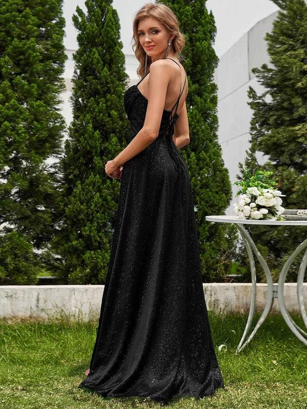 A-Line Floor Length Sequined Bridesmaid Dress CB0724