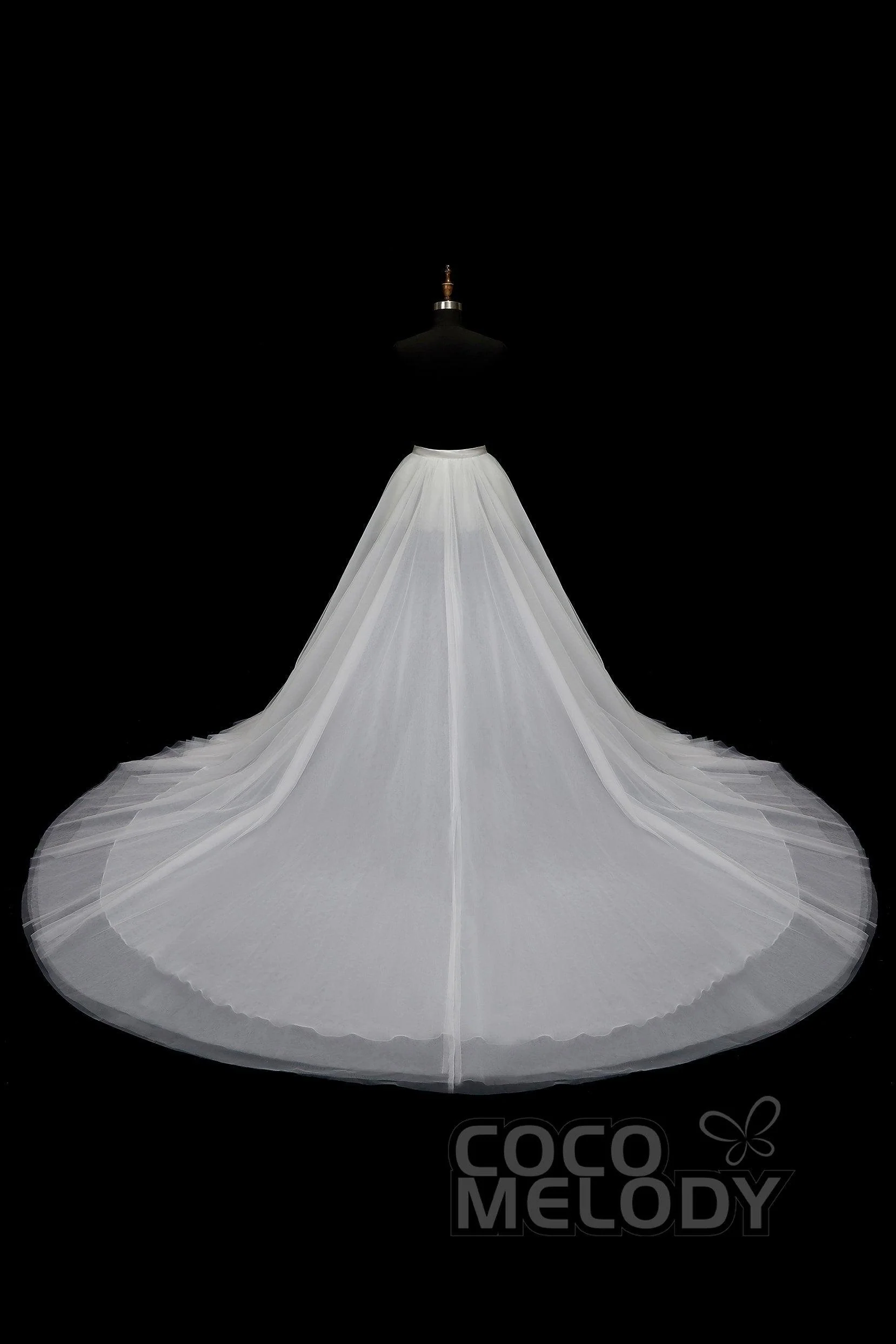 Classic Chapel Train Tulle Wedding Skirt TR18005