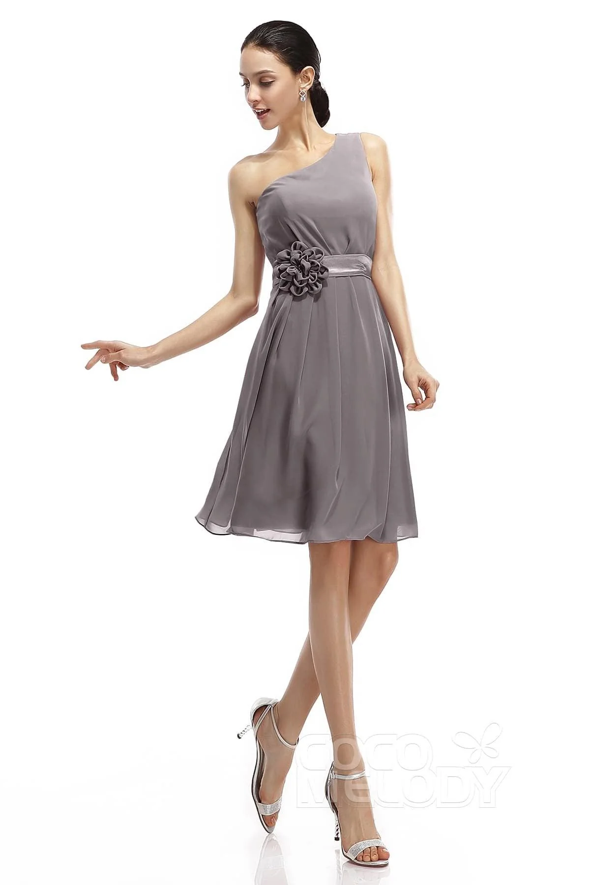 A-Line Knee Length Chiffon Bridesmaid Dresses COZK1400D