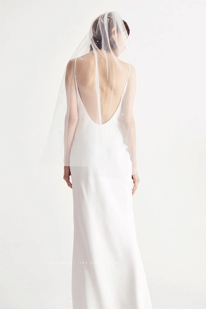 Sheath-Column Floor Length Elastic Cloth Wedding Dress 835205736869
