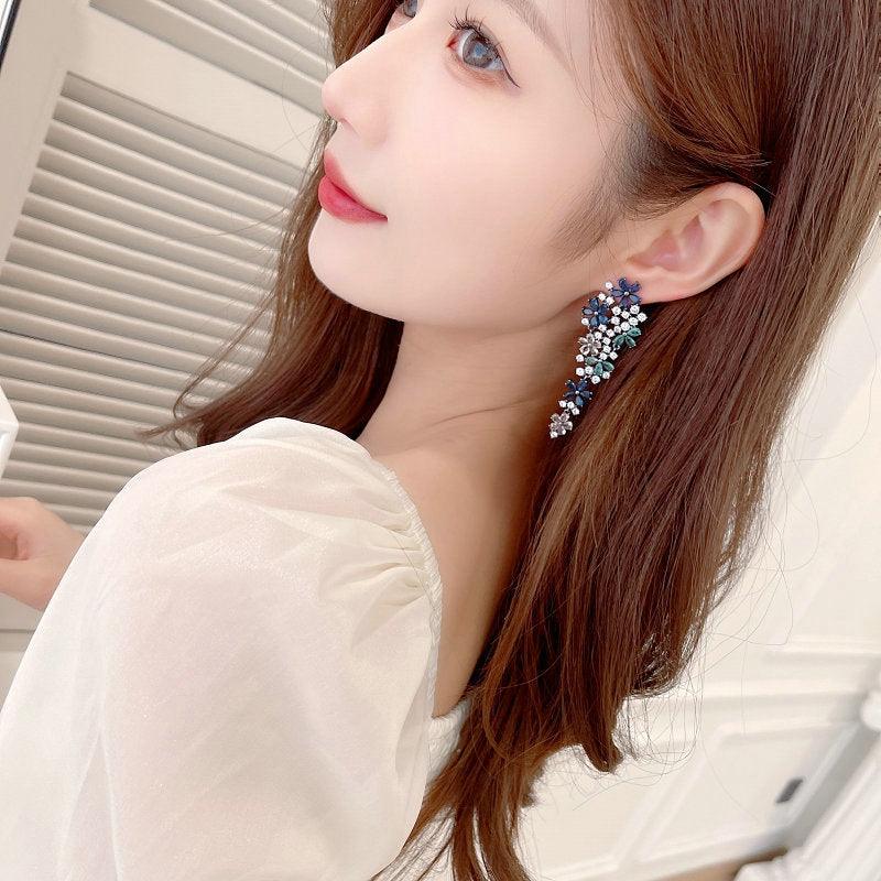 Colored zircon flower earrings 722044565739