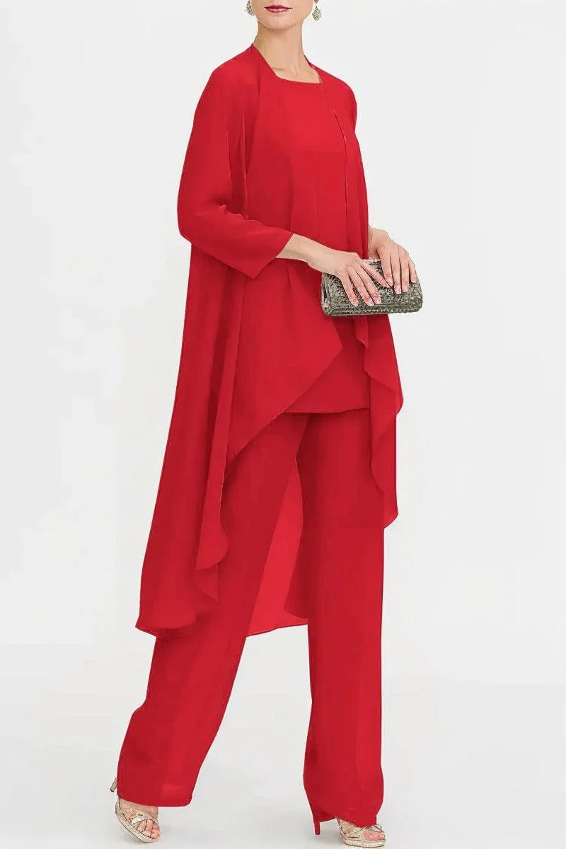 Three-Piece Floor Length Chiffon Mother Dress CM0074